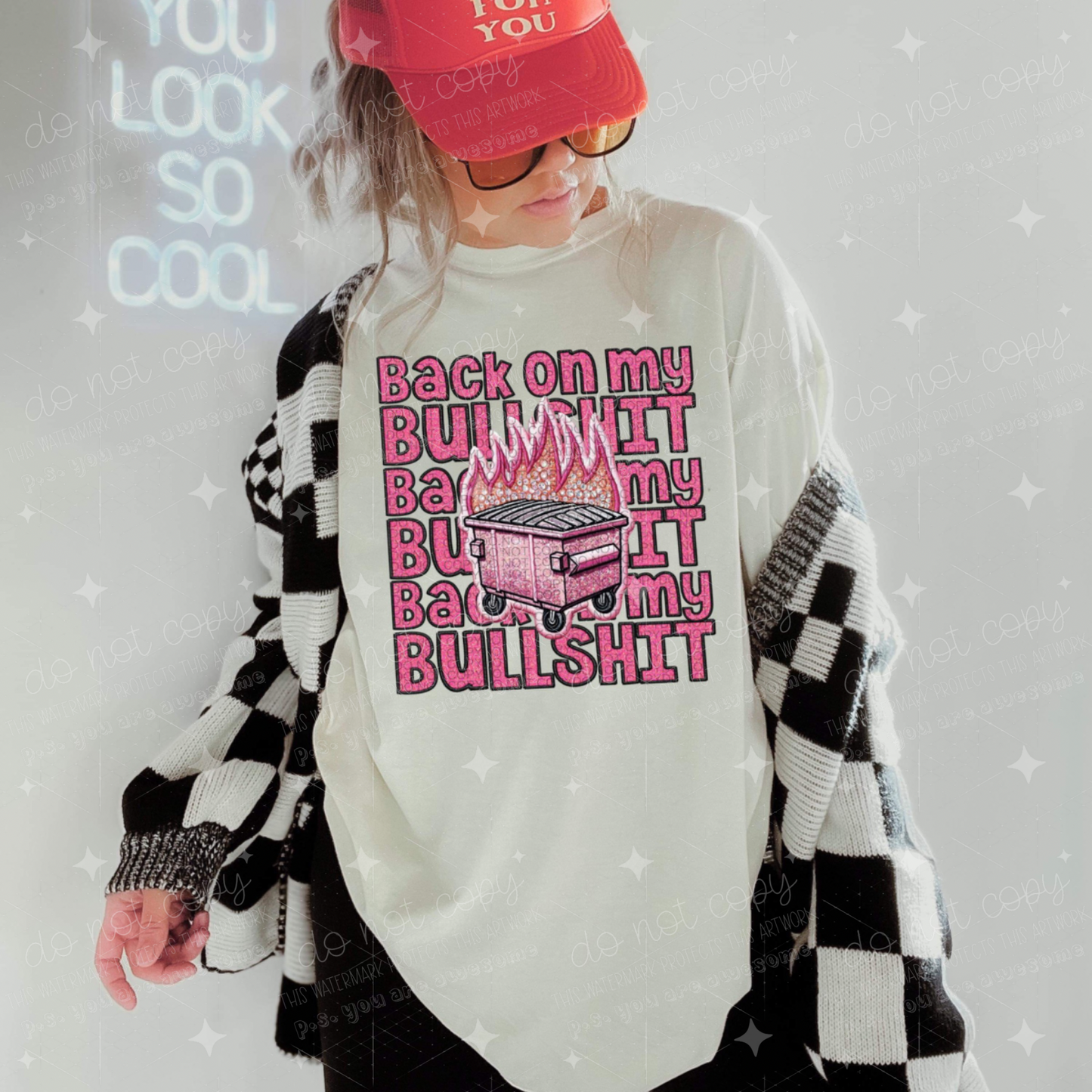 BACK ON MY BULLSHIT *OLLIE & CO EXCLUSIVE* - FAUX EMBROIDERY - DTF TRANSFER