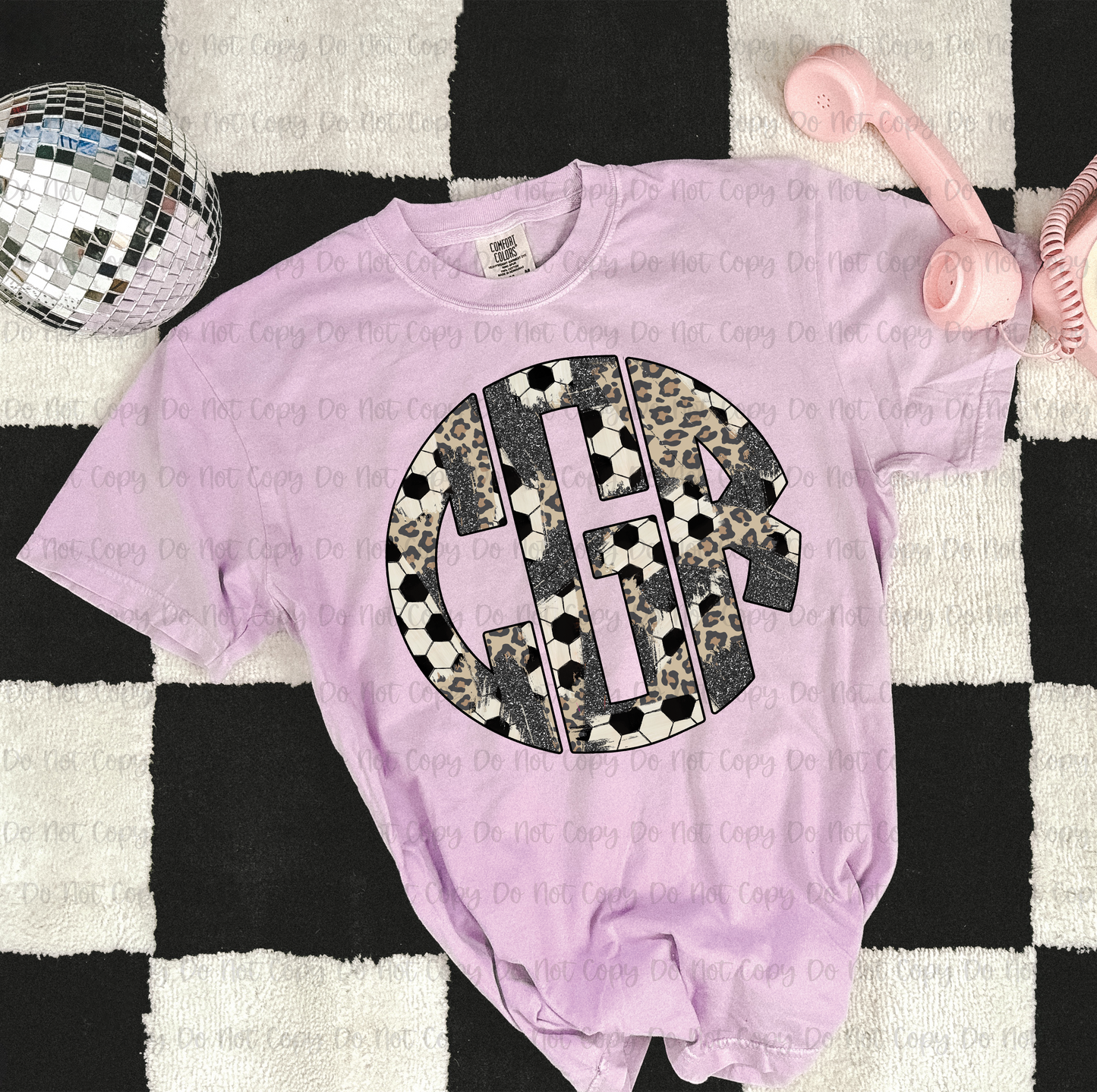 SOCCER BRUSHSTROKE MONOGRAM - CUSTOM TRANSFER