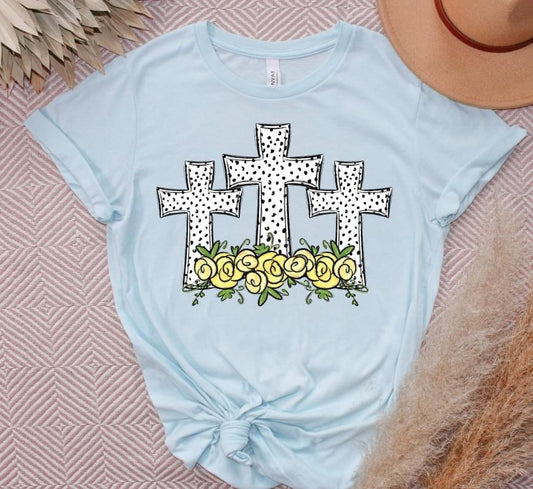 DOTTIE CROSSES WITH FLOWERS - DTF TRANSFER