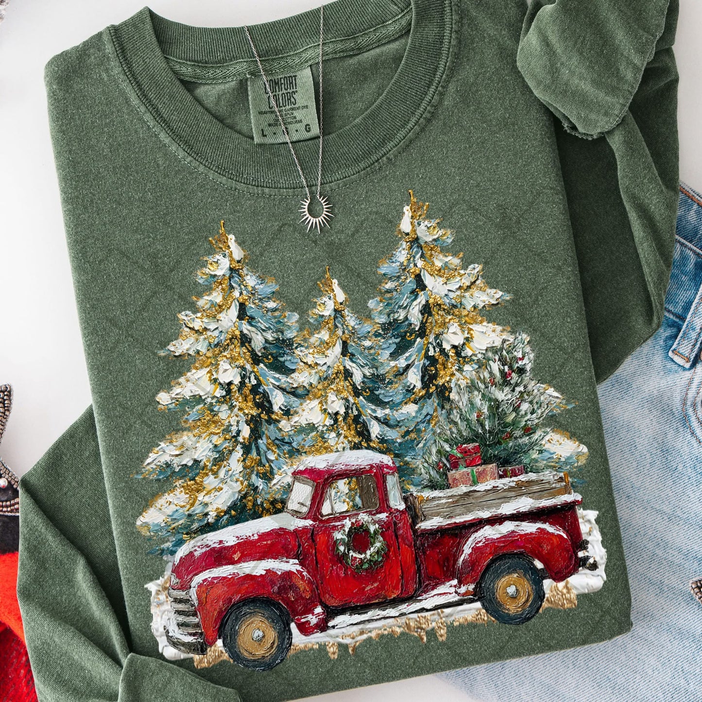VINTAGE CHRISTMAS TRUCK - DTF TRANSFER