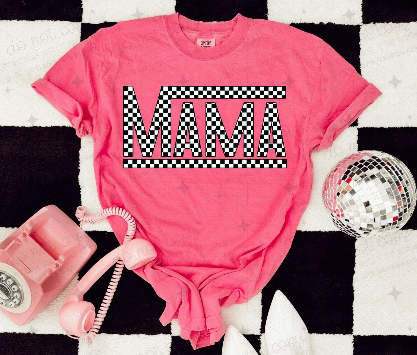 CHECKERED MAMA - COMPLETED TEE