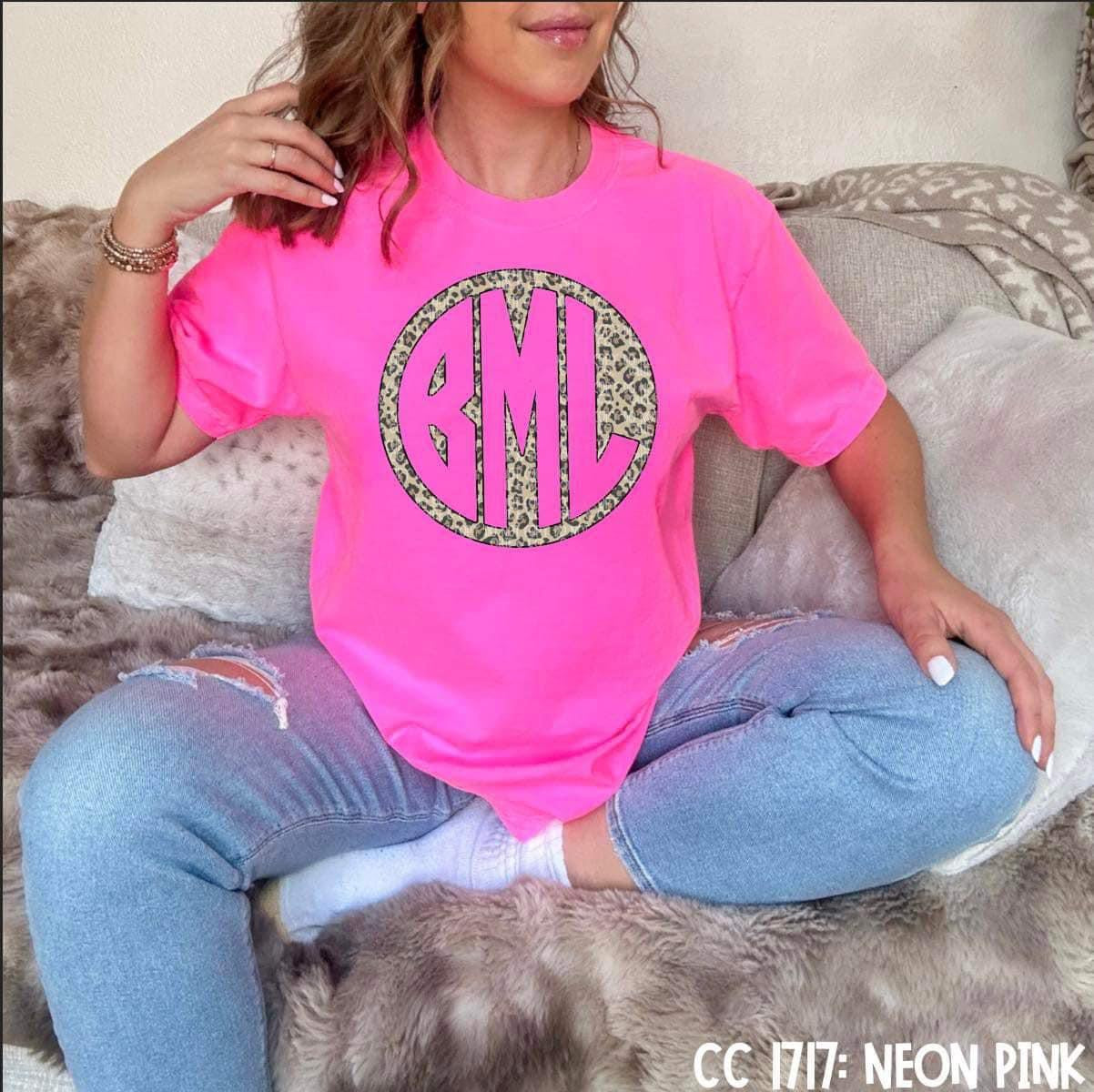 CIRCLE CHEETAH MONOGRAM - CUSTOM TRANSFER