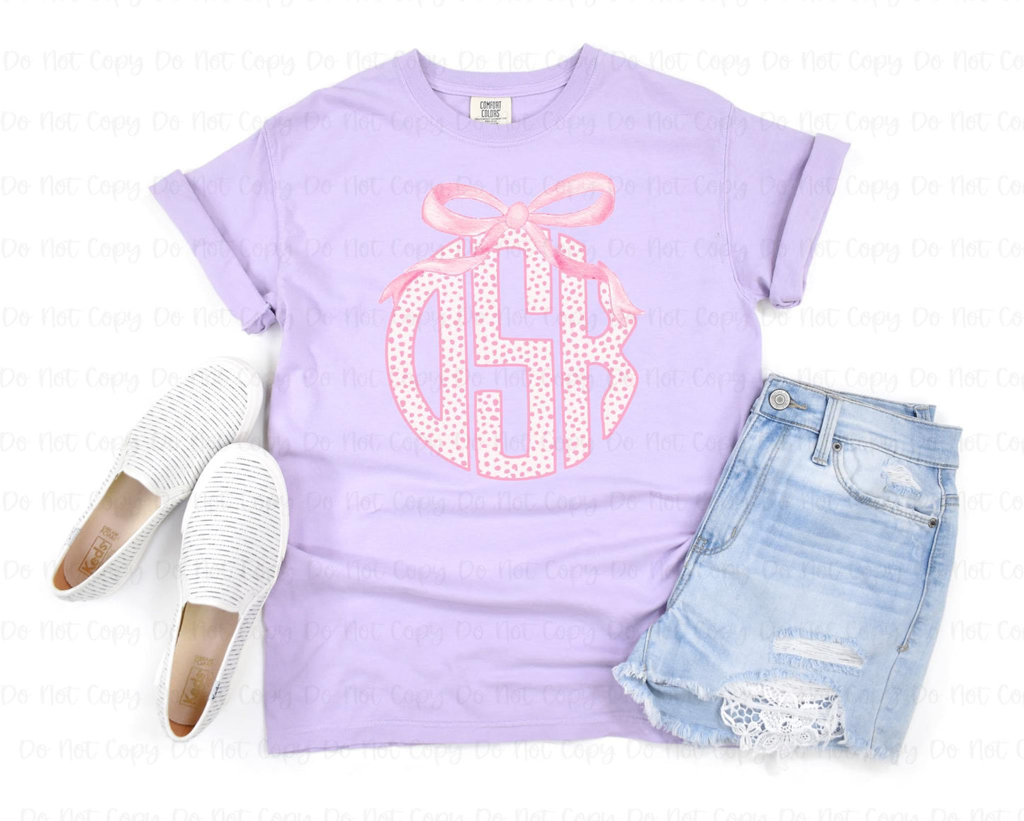 COQUETTE PINK BOW DALMATION MONOGRAM - CUSTOM TRANSFER