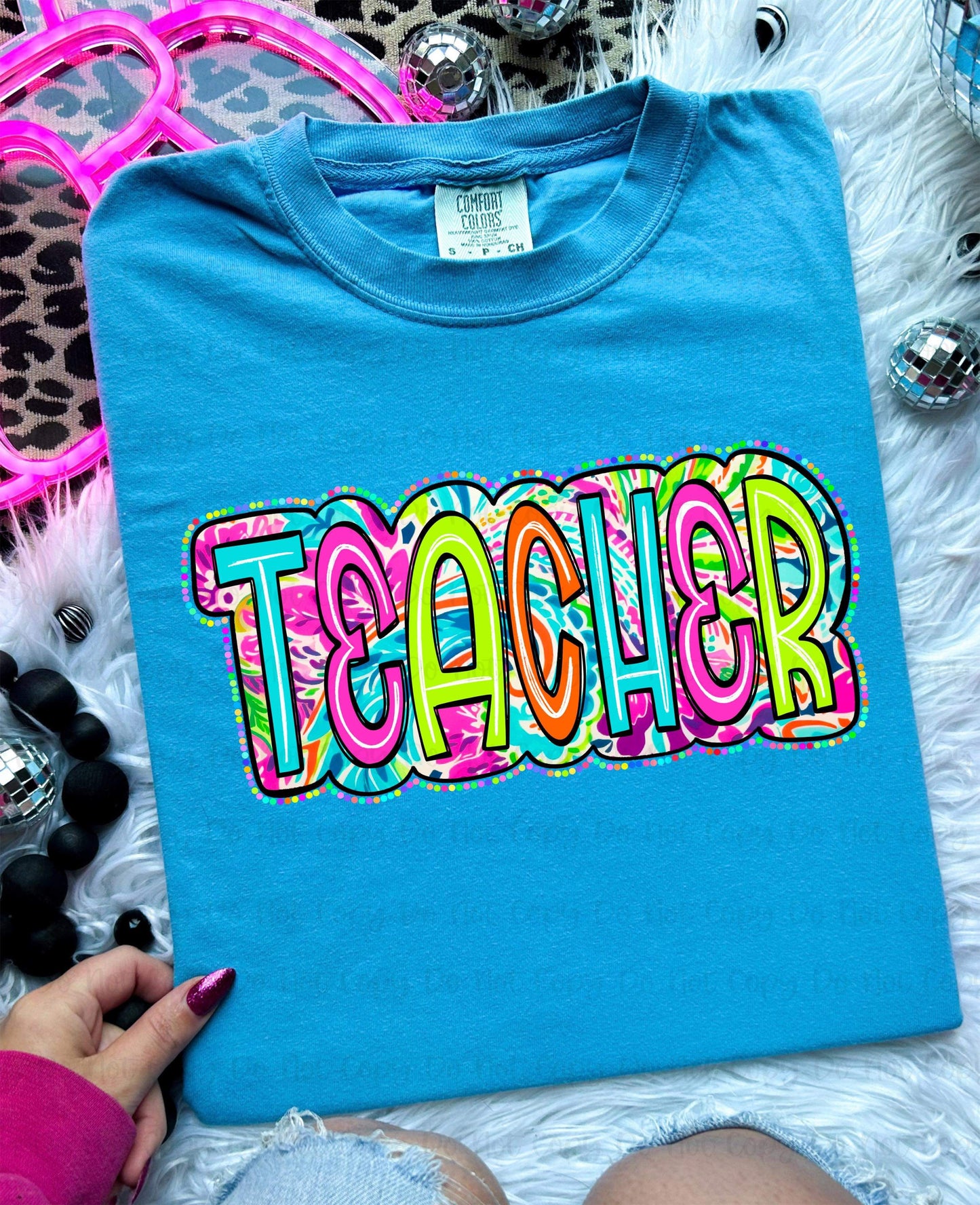 Teacher Bright Paisley - DTF TRANSFER