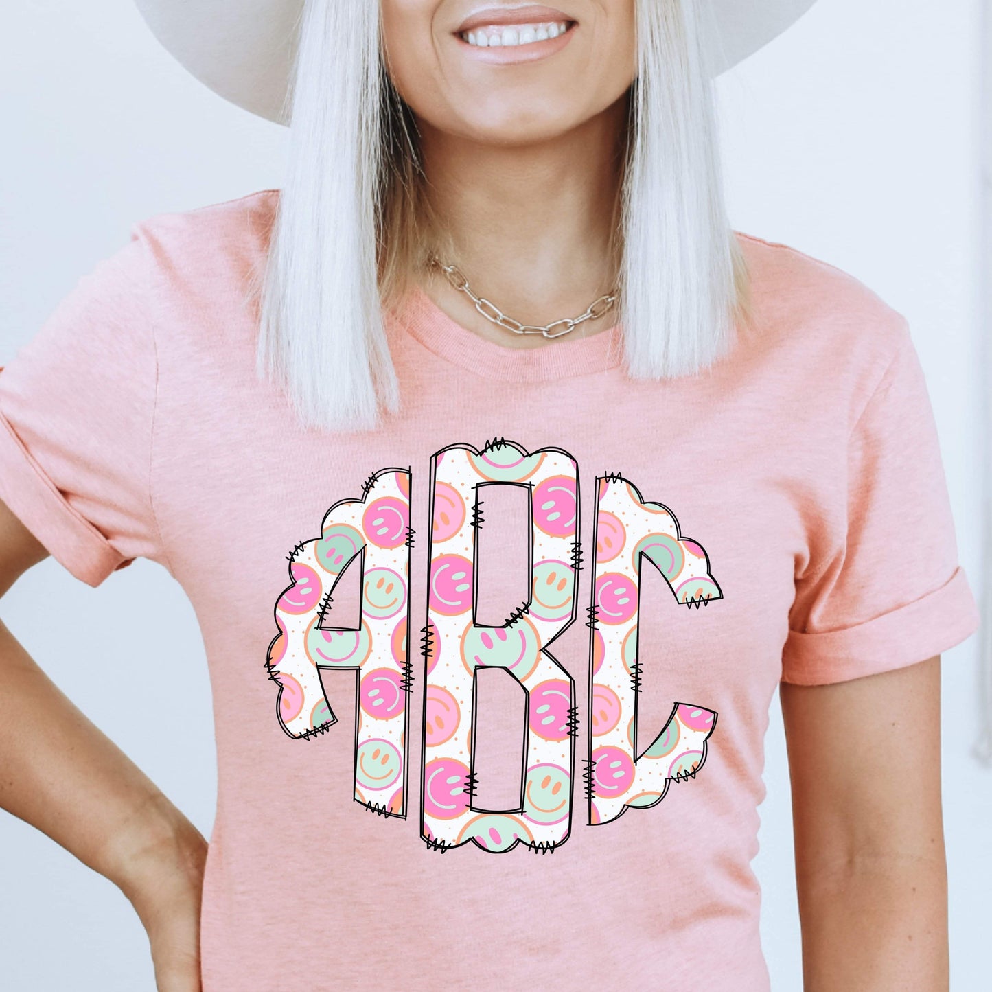 RETRO SMILES MONOGRAM - CUSTOM TRANSFER