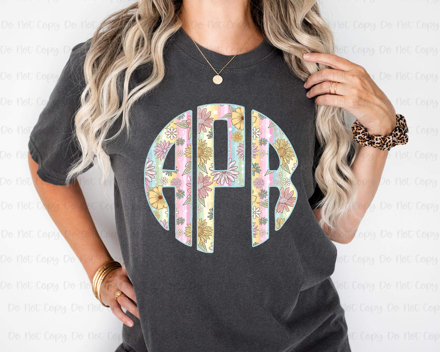 GROOVY RAINBOW MONOGRAM - CUSTOM TRANSFER