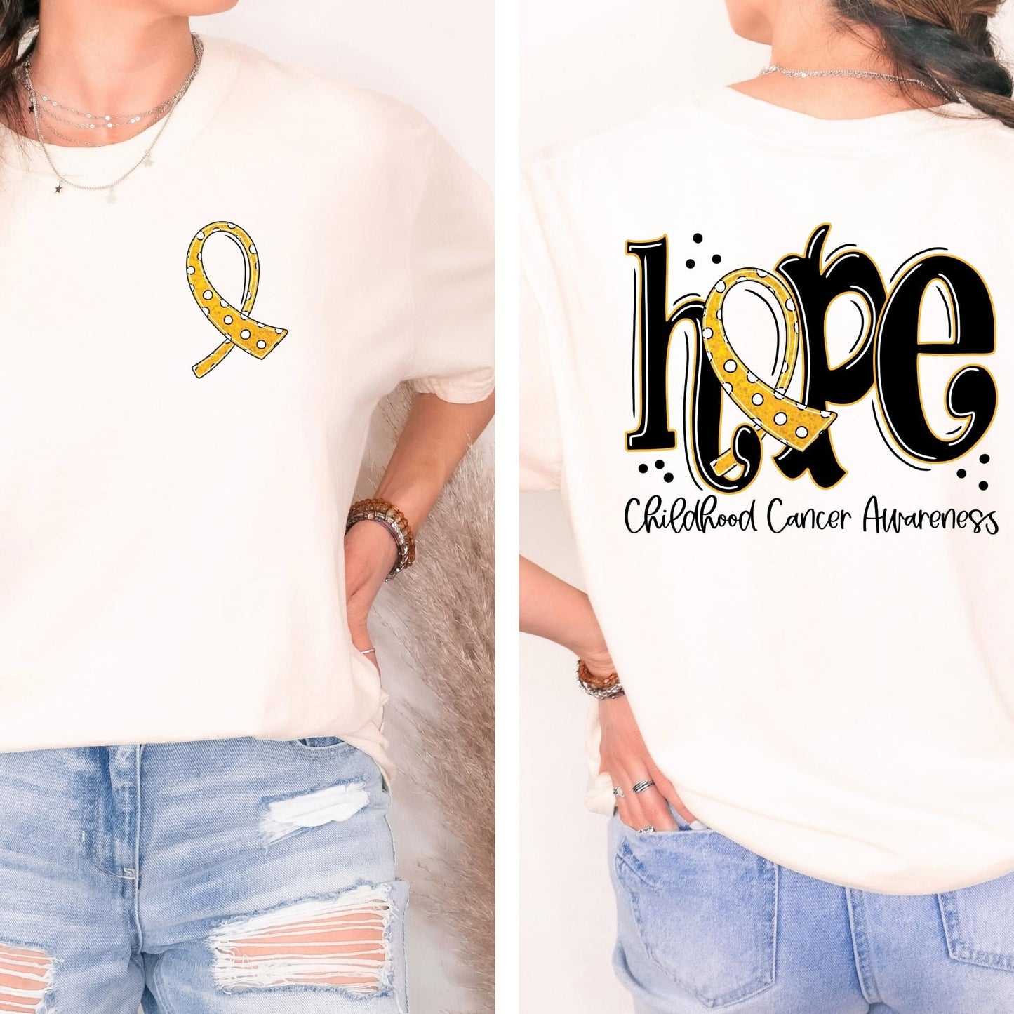 HOPE RIBBON *OLLIE & CO. EXCLUSIVE* - FRONT+BACK - DTF TRANSFER