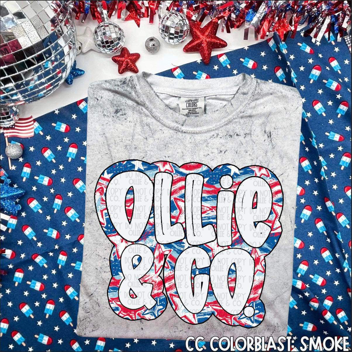 PATRIOTIC TIE DYE - NAMES - CUSTOM TRANSFER