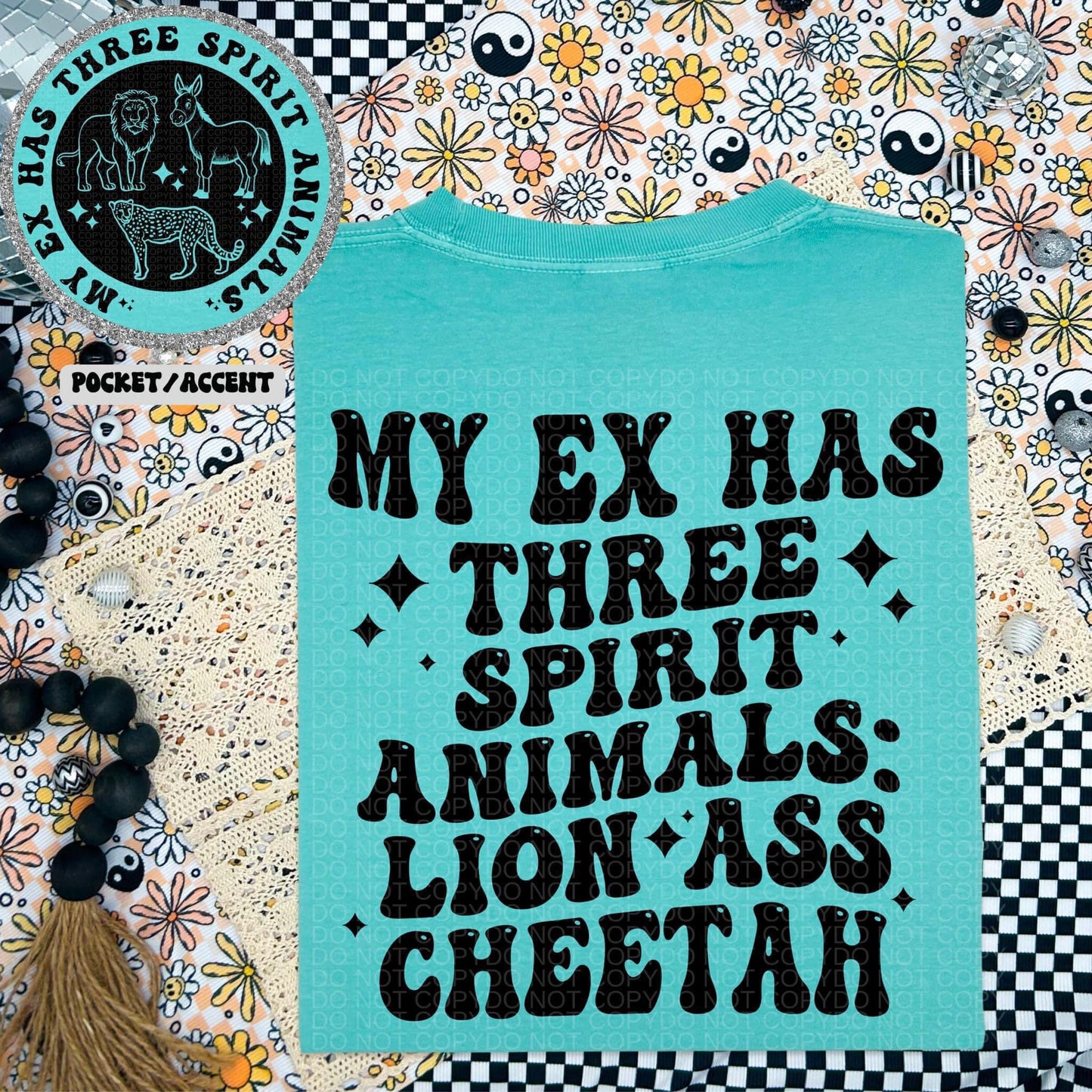 LION ASS CHEETAH - FRONT+BACK - DTF TRANSFER