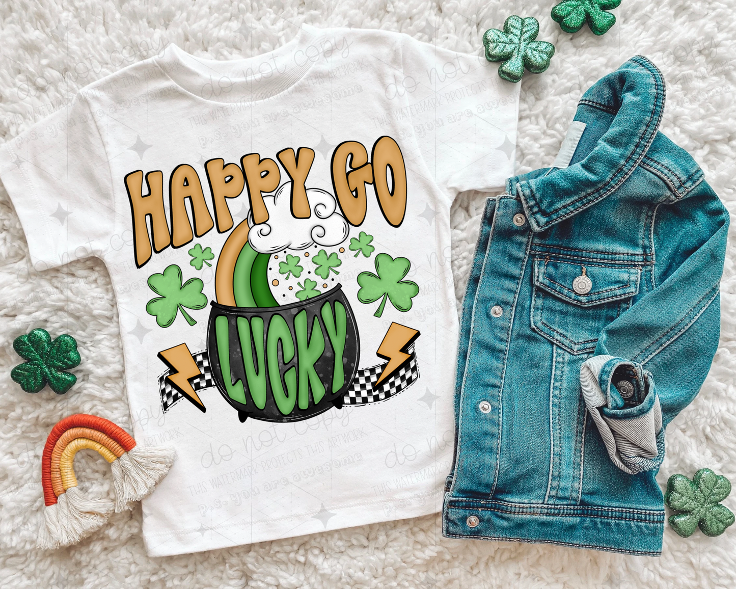 HAPPY GO LUCKY - DTF TRANSFER