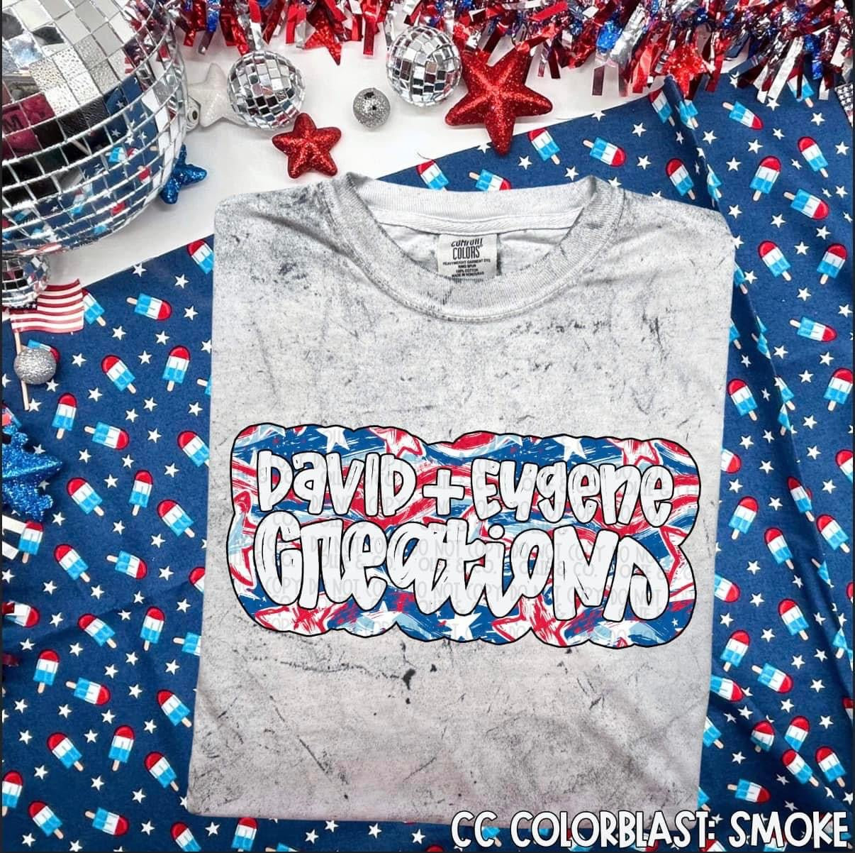 PATRIOTIC TIE DYE - NAMES - CUSTOM TRANSFER
