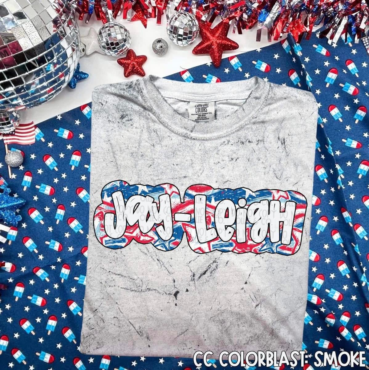 PATRIOTIC TIE DYE - NAMES - CUSTOM TRANSFER