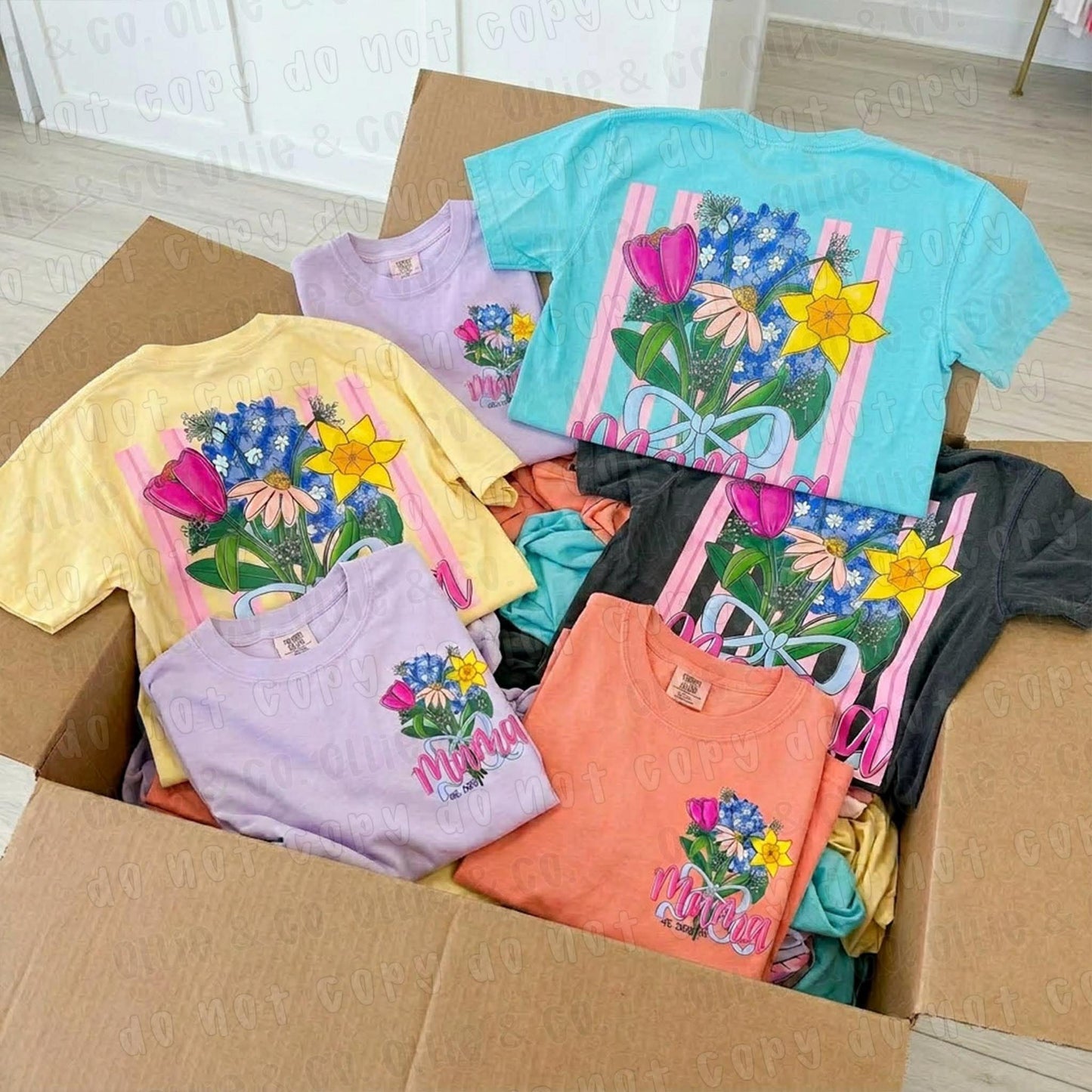 MAMA EST. BOUQUET - FRONT+BACK - CUSTOM TRANSFER