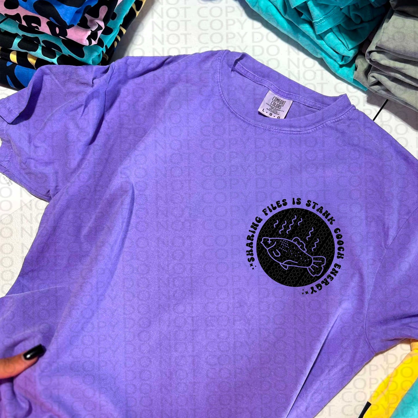 SHARING FILES IS STANK COOCH ENERGY - FRONT+BACK - DTF TRANSFER