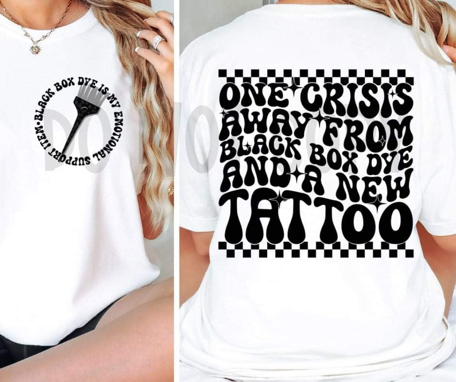 ONE CRISIS AWAY *OLLIE & CO. EXCLUSIVE* FRONT+BACK - DTF TRANSFER