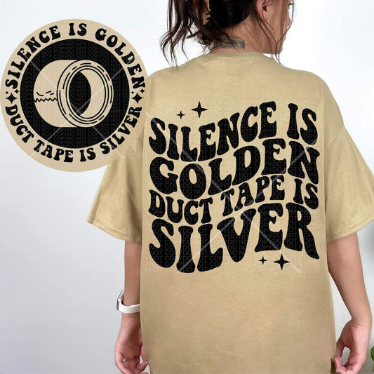 SILENCE IS GOLDEN *OLLIE & CO. EXCLUSIVE* - FRONT+BACK - DTF TRANSFER