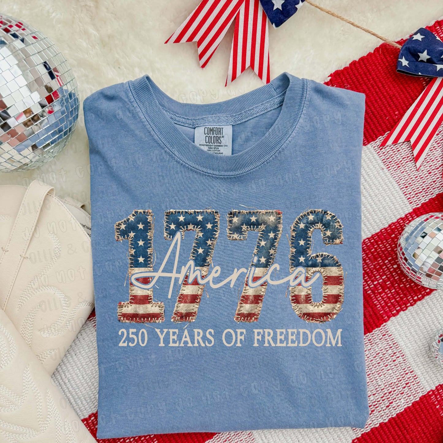 FAUX 1776 250 YEARS OF FREEDOM - DTF TRANSFER
