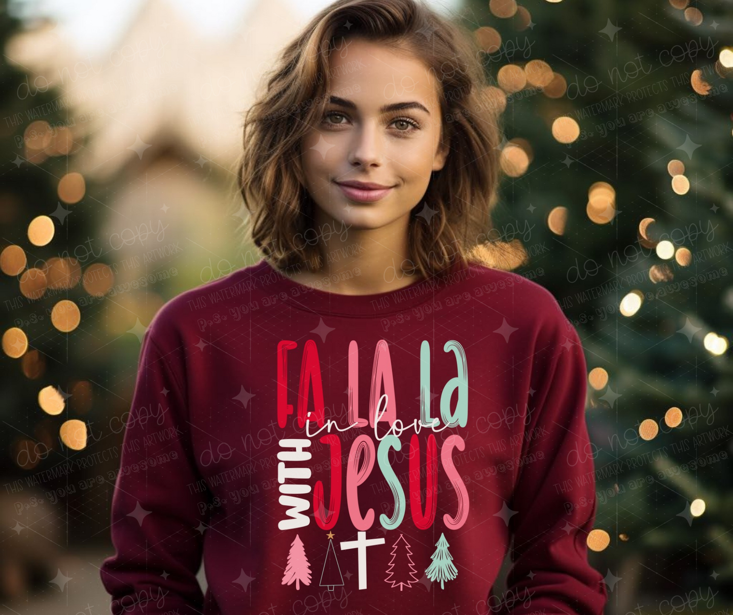 FA LA LA FALL IN LOVE WITH JESUS - DTF TRANSFER