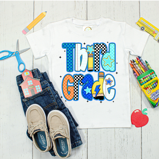 RETRO BOYS THIRD GRADE - DTF TRANSFER