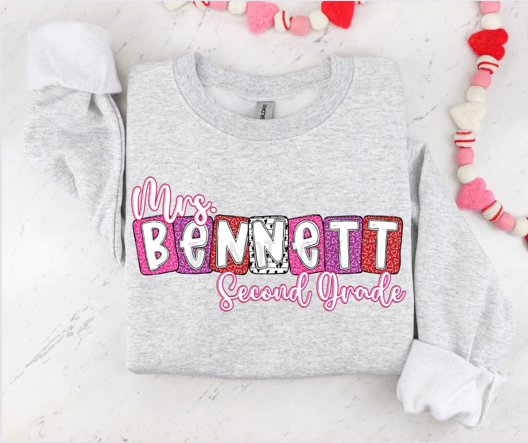 TEACHER BOXY VALENTINE - CUSTOM TRANSFER