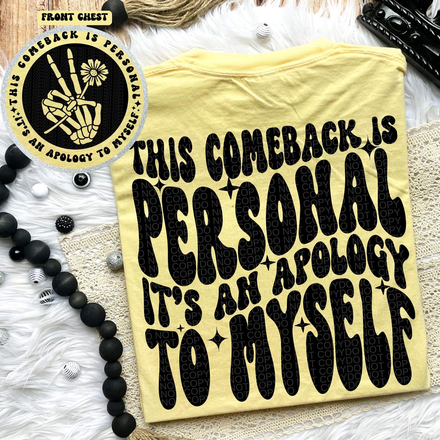 THIS COMEBACK IS PERSONAL *OLLIE & CO. EXCLUSIVE* - FRONT+BACK - DTF TRANSFER