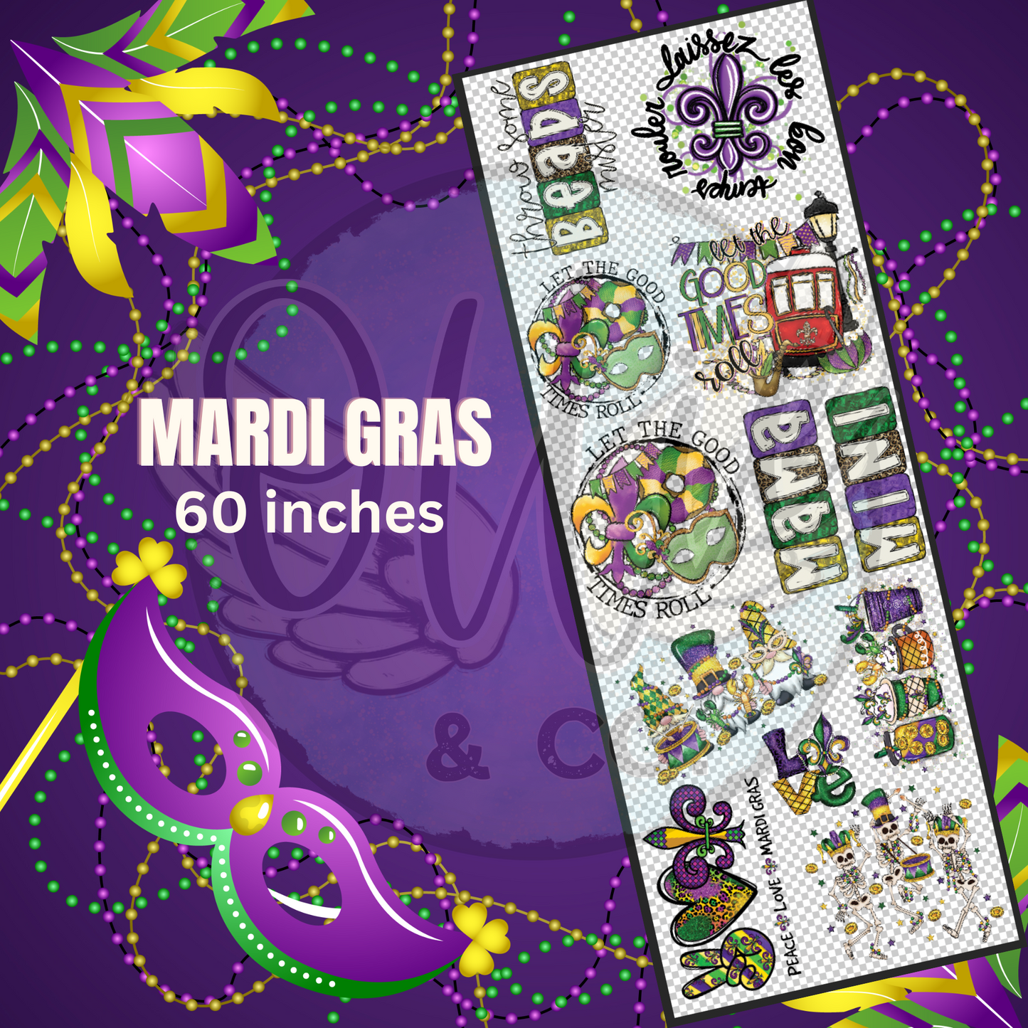 MARDI GRAS - 22X60 - PREMADE GANG