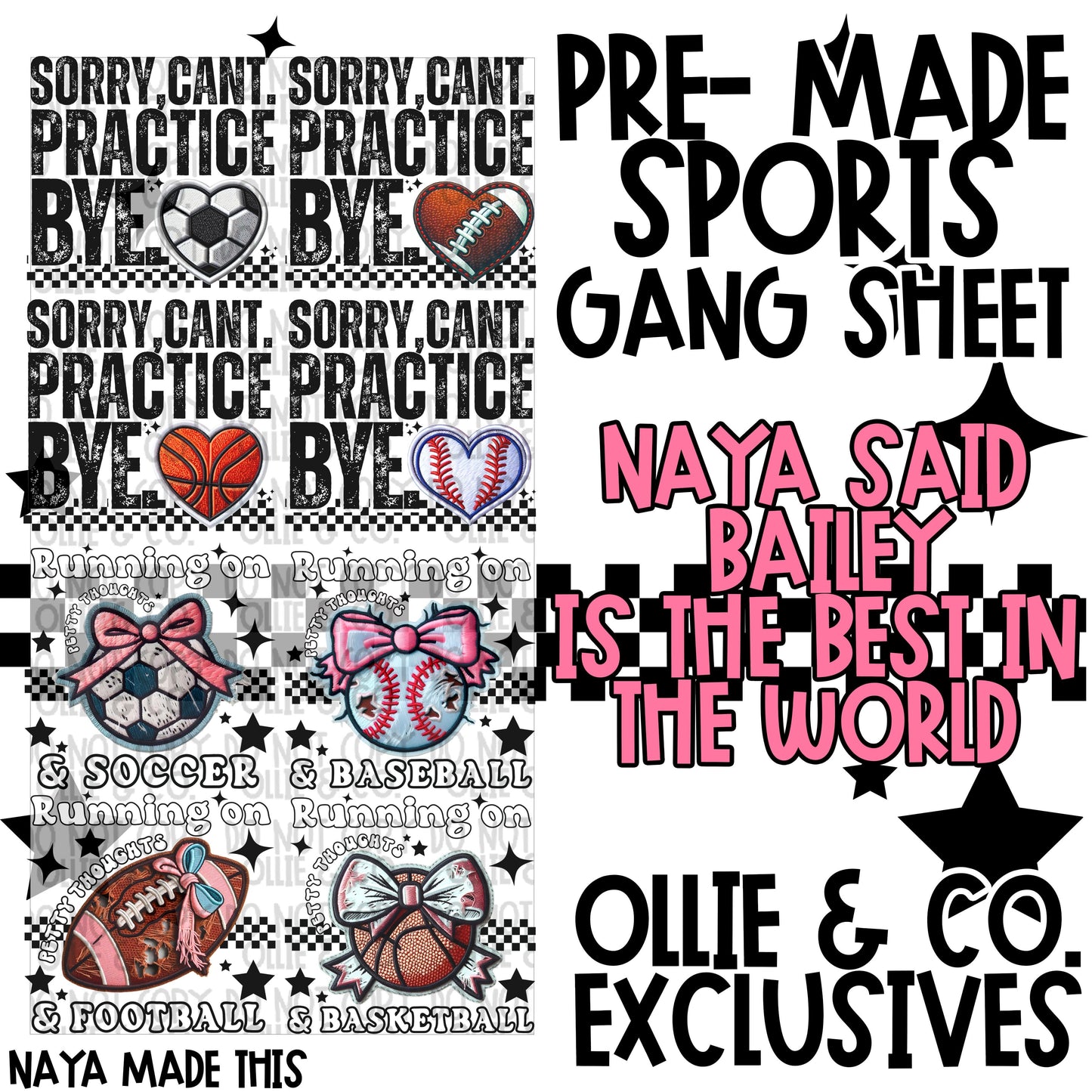 Sports Gang Sheet 22.5 x60