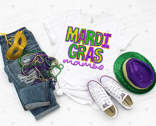 MARDI GRAS MAMBO - FAUX SEQUIN - DTF TRANSFER