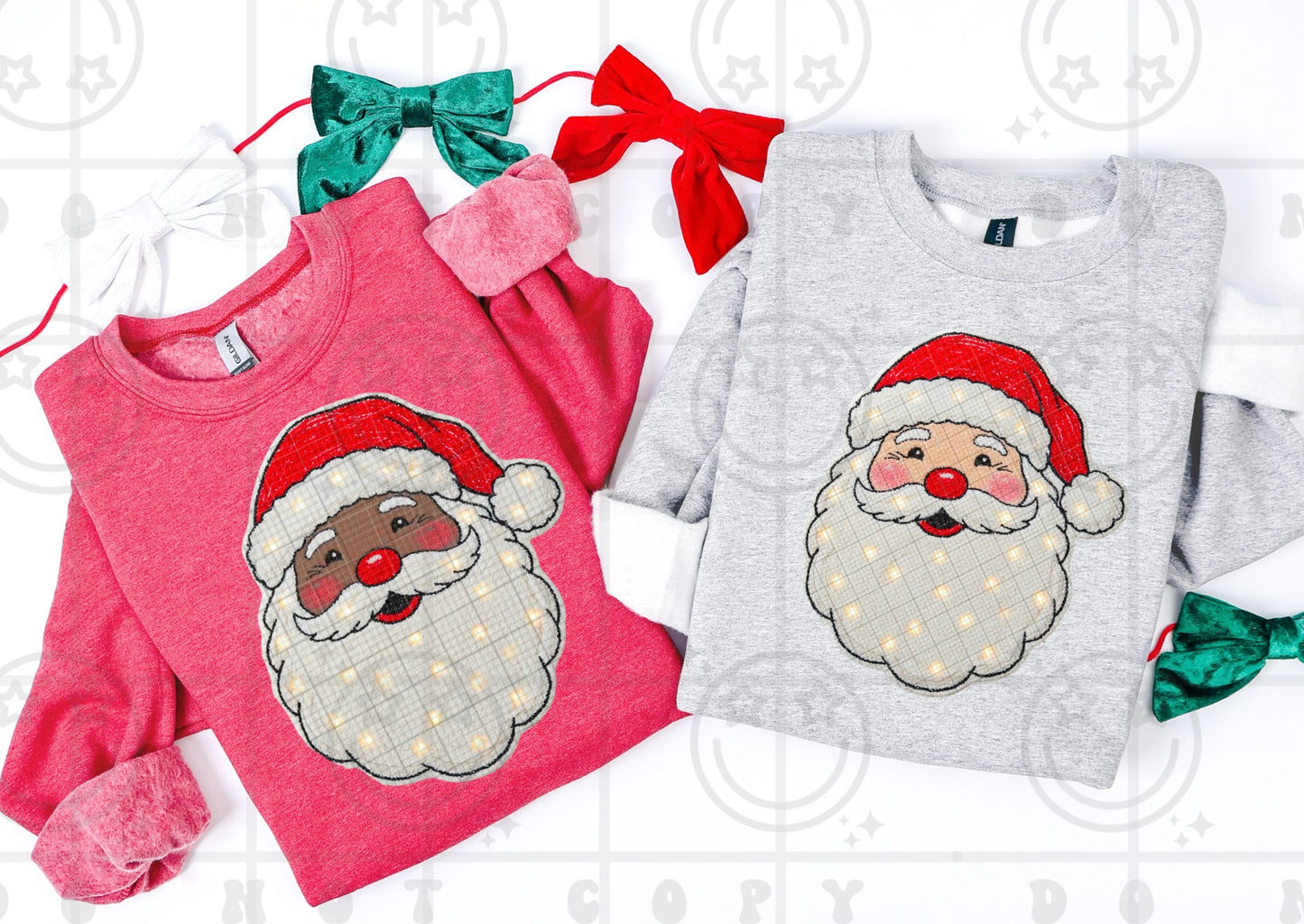 FAUX LIGHT UP SANTA DARK - DTF TRANSFER