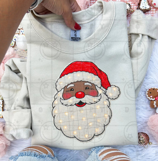 FAUX LIGHT UP SANTA DARK - DTF TRANSFER