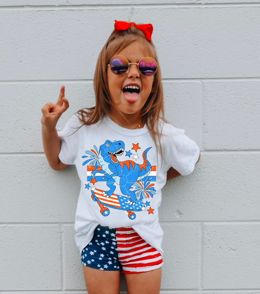 PATRIOTIC DINOSAUR - DTF TRANSFER