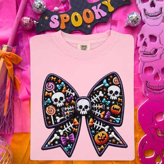 SPOOKY BOWS *OLLIE & CO. EXCLUSIVE* - FAUX EMBROIDERY - DTF TRANSFER