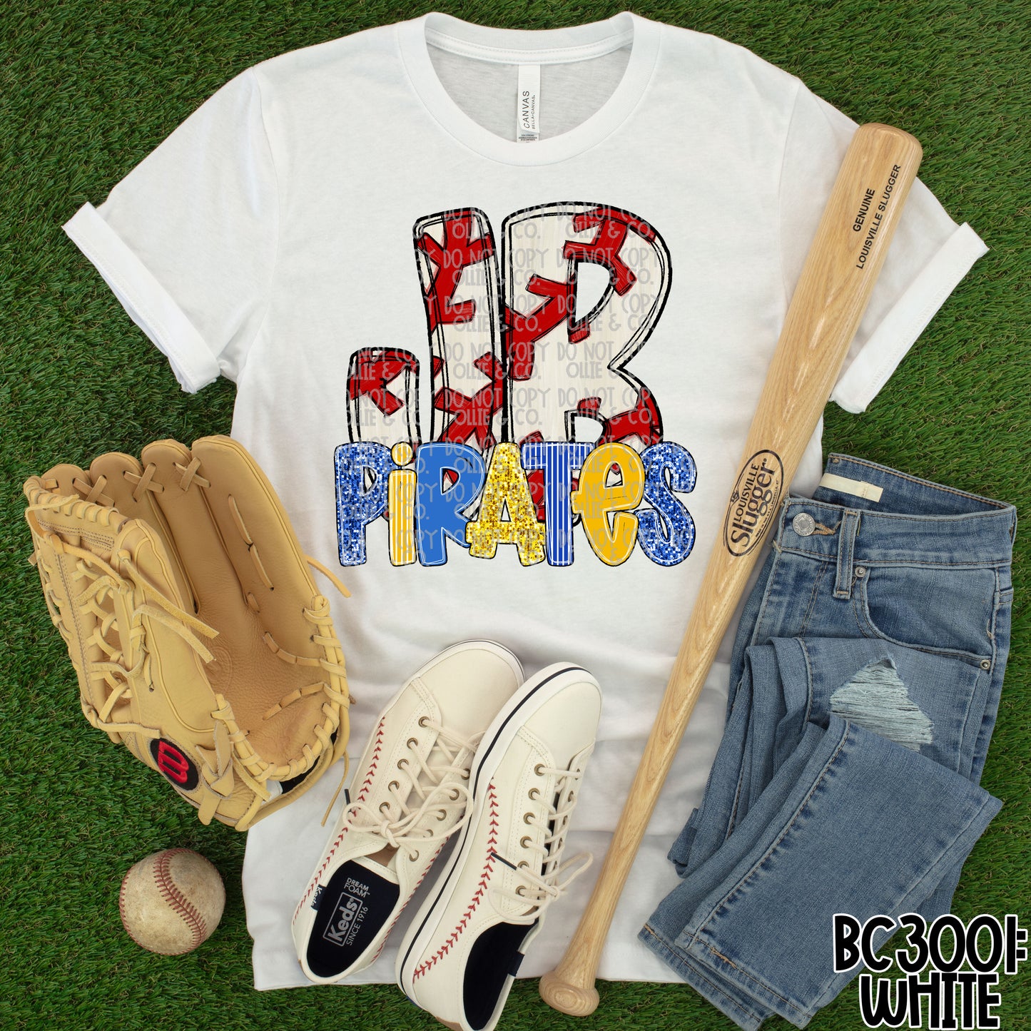 SCHOOL INITIAL BASEBALL SCHOOL SPIRIT - MOCKUP ONLY