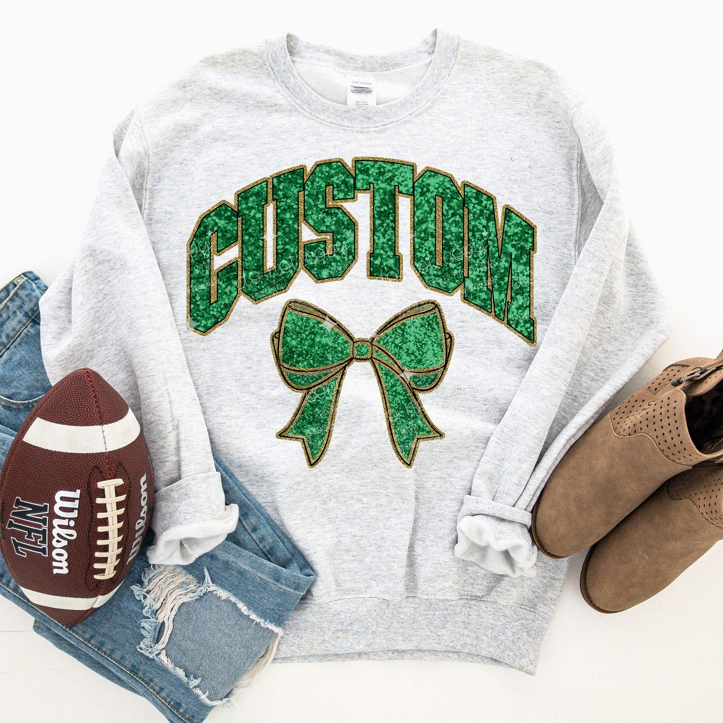 COLLEGIATE GLITTER - FAUX GLITTER - CUSTOM TRANSFER