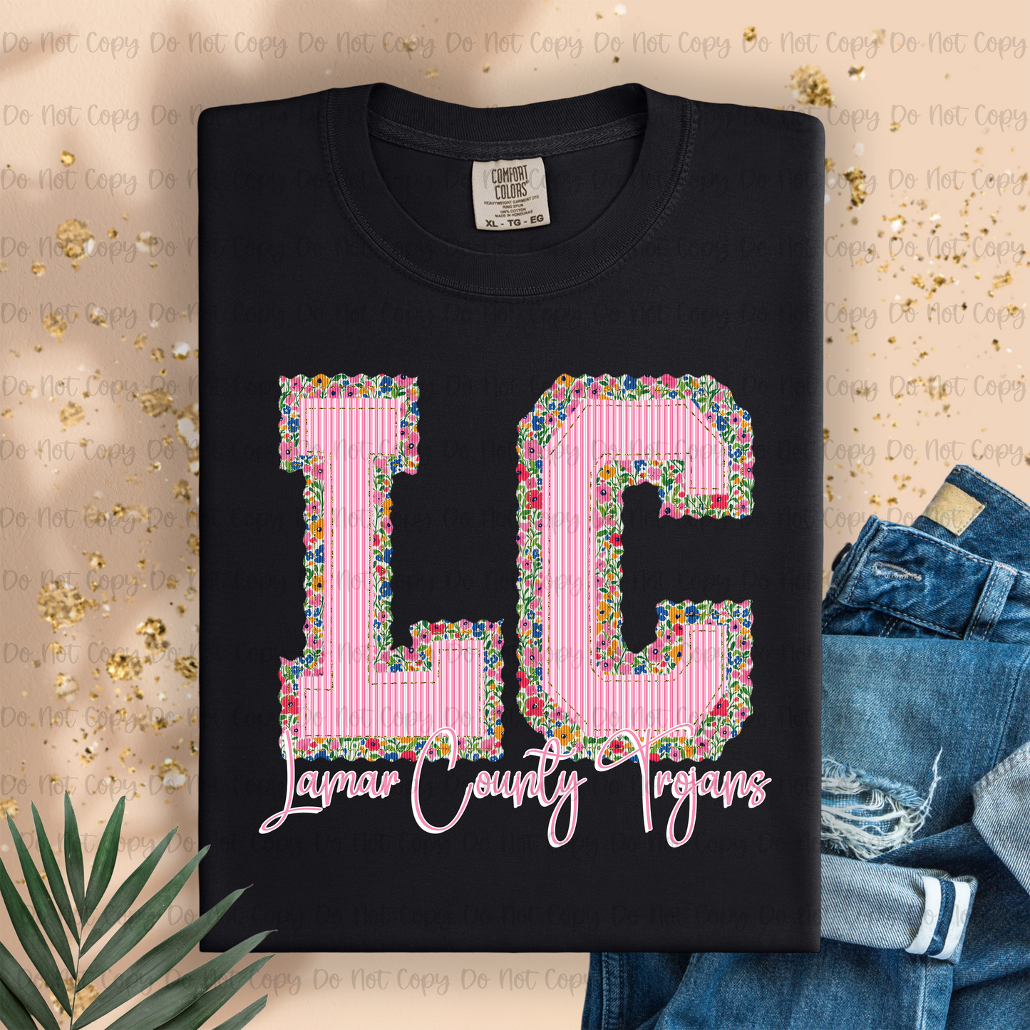PREPPY FLORAL SCHOOL NAME & INITIALS - MOCKUP ONLY