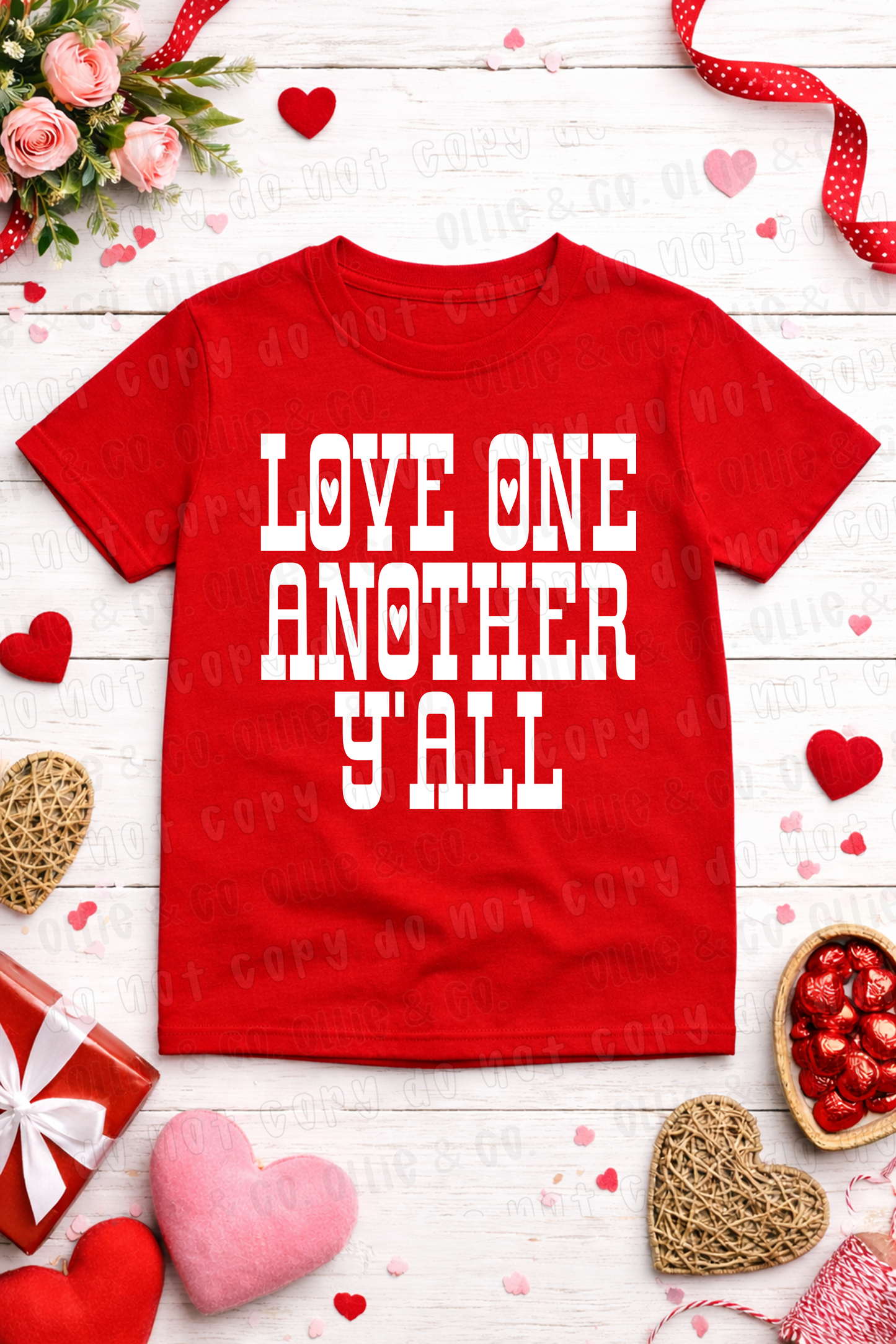 LOVE ONE ANOTHER Y'ALL WHITE - DTF TRANSFER