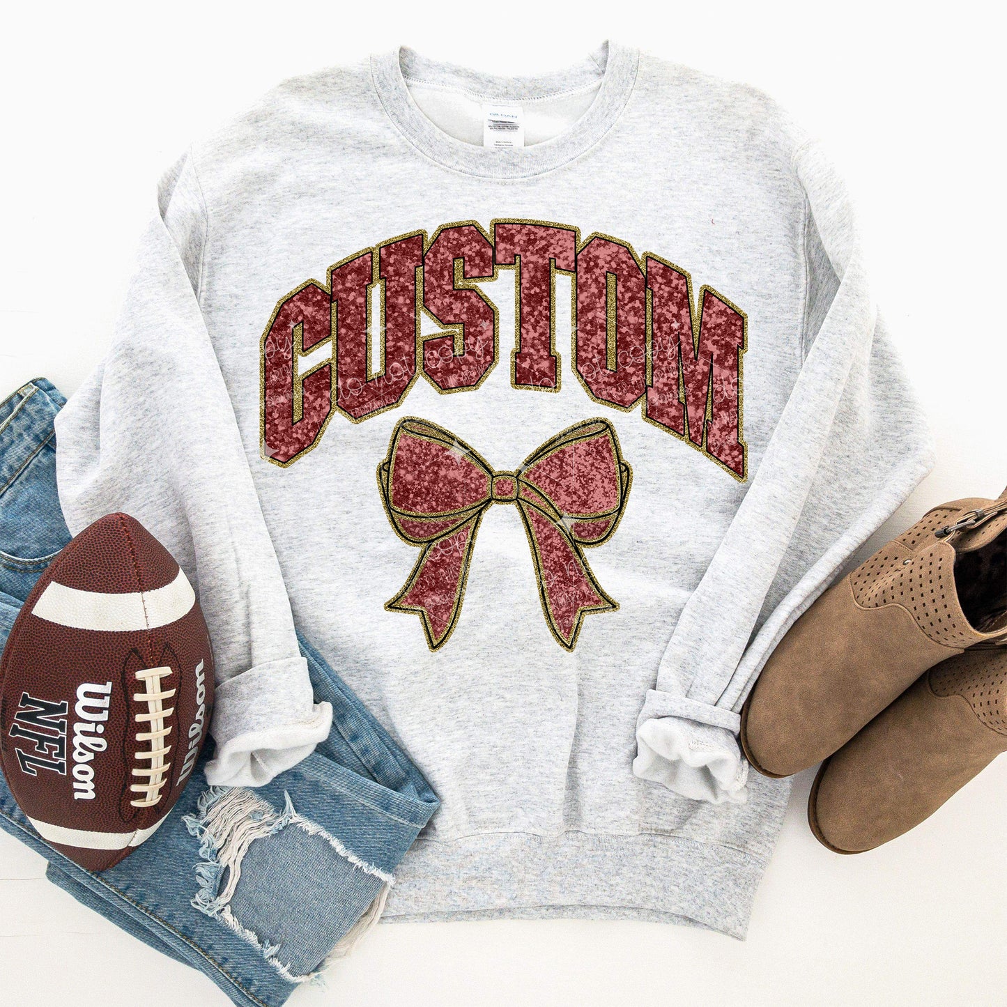 COLLEGIATE GLITTER - FAUX GLITTER - CUSTOM TRANSFER