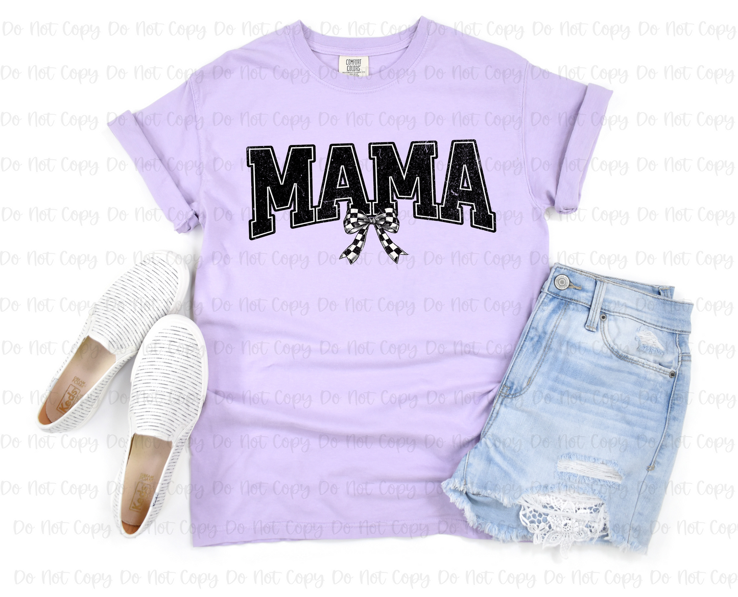 COQUETTE MAMA WITH CHECKERED BOW - DTF TRANSFER