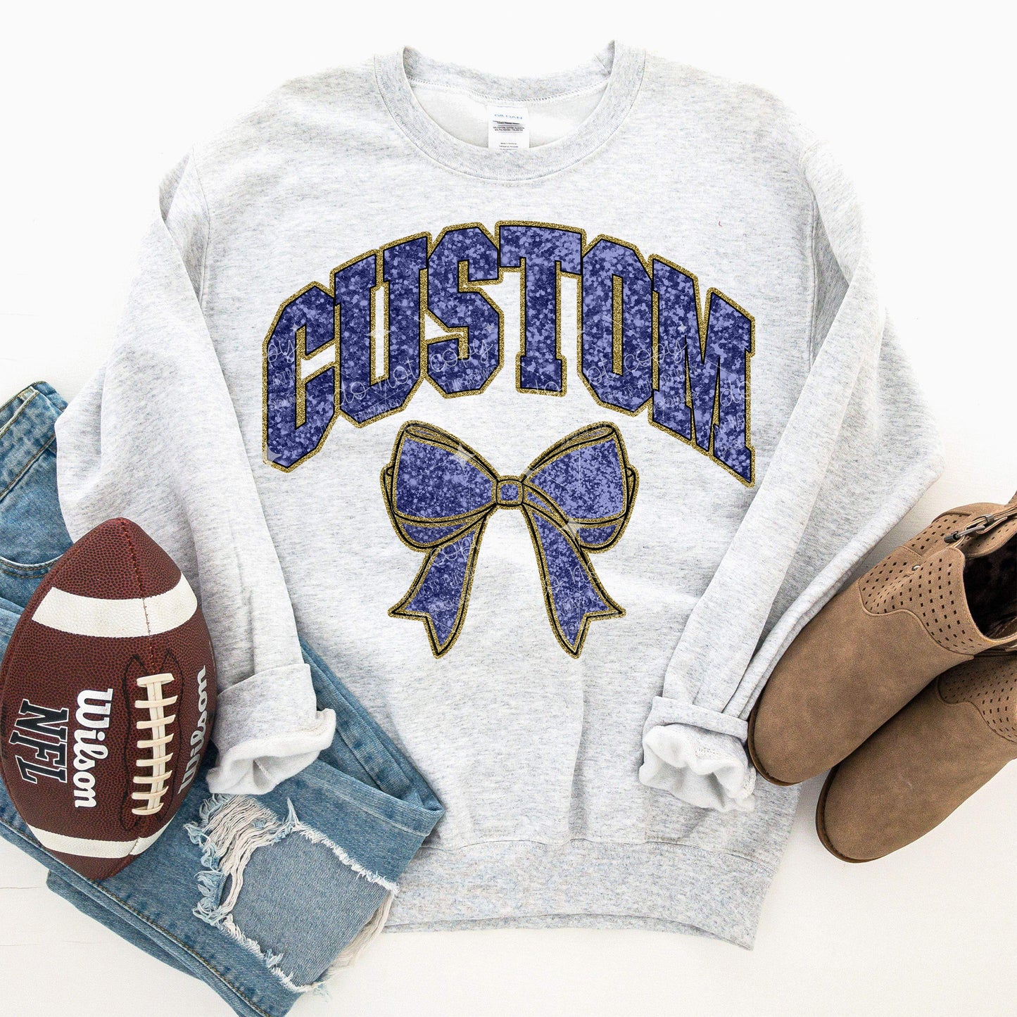 COLLEGIATE GLITTER - FAUX GLITTER - CUSTOM TRANSFER