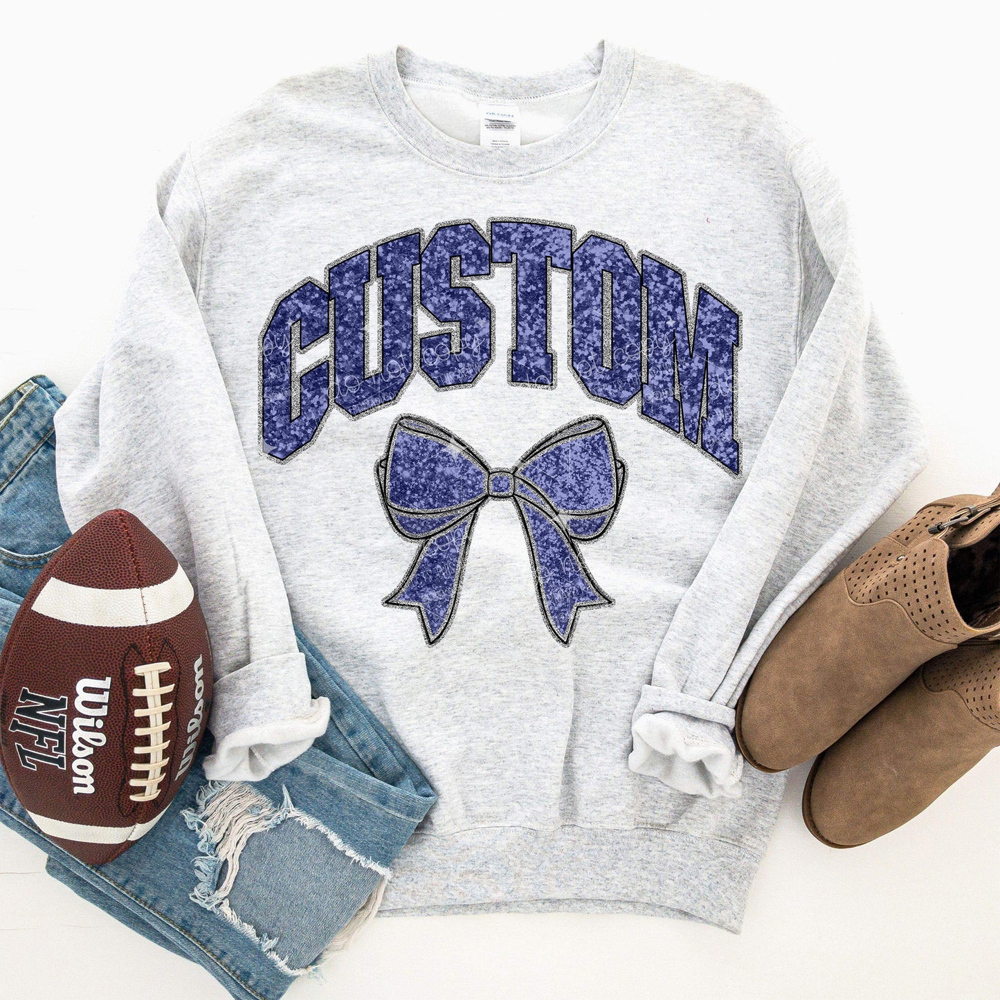 COLLEGIATE GLITTER - FAUX GLITTER - CUSTOM TRANSFER
