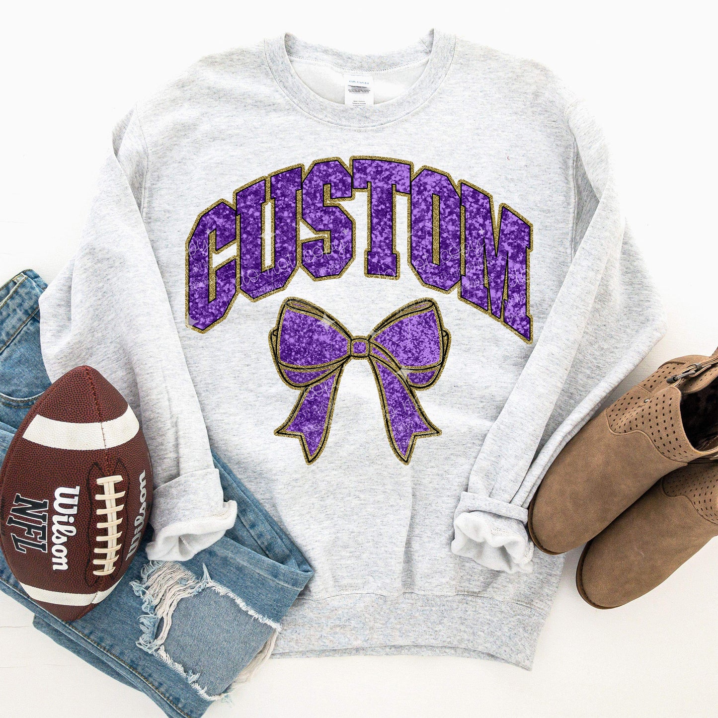 COLLEGIATE GLITTER - FAUX GLITTER - CUSTOM TRANSFER