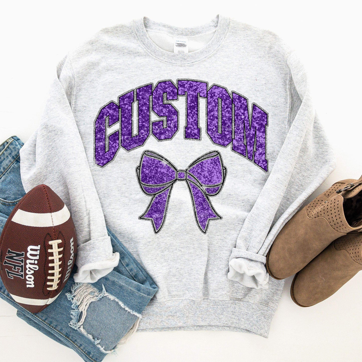 COLLEGIATE GLITTER - FAUX GLITTER - CUSTOM TRANSFER