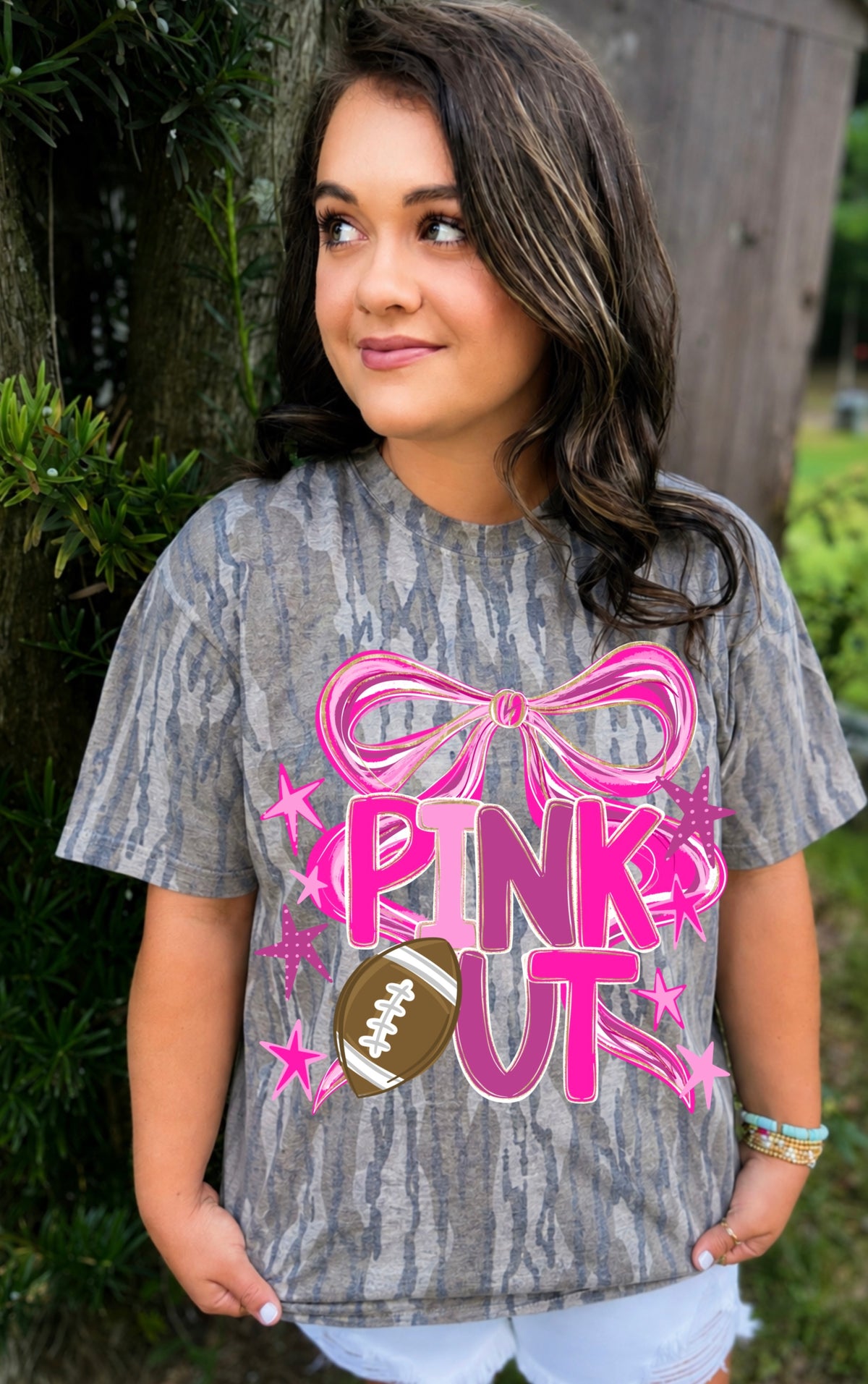 PINK OUT FOOTBALL COQUETTE - DTF TRANSFER