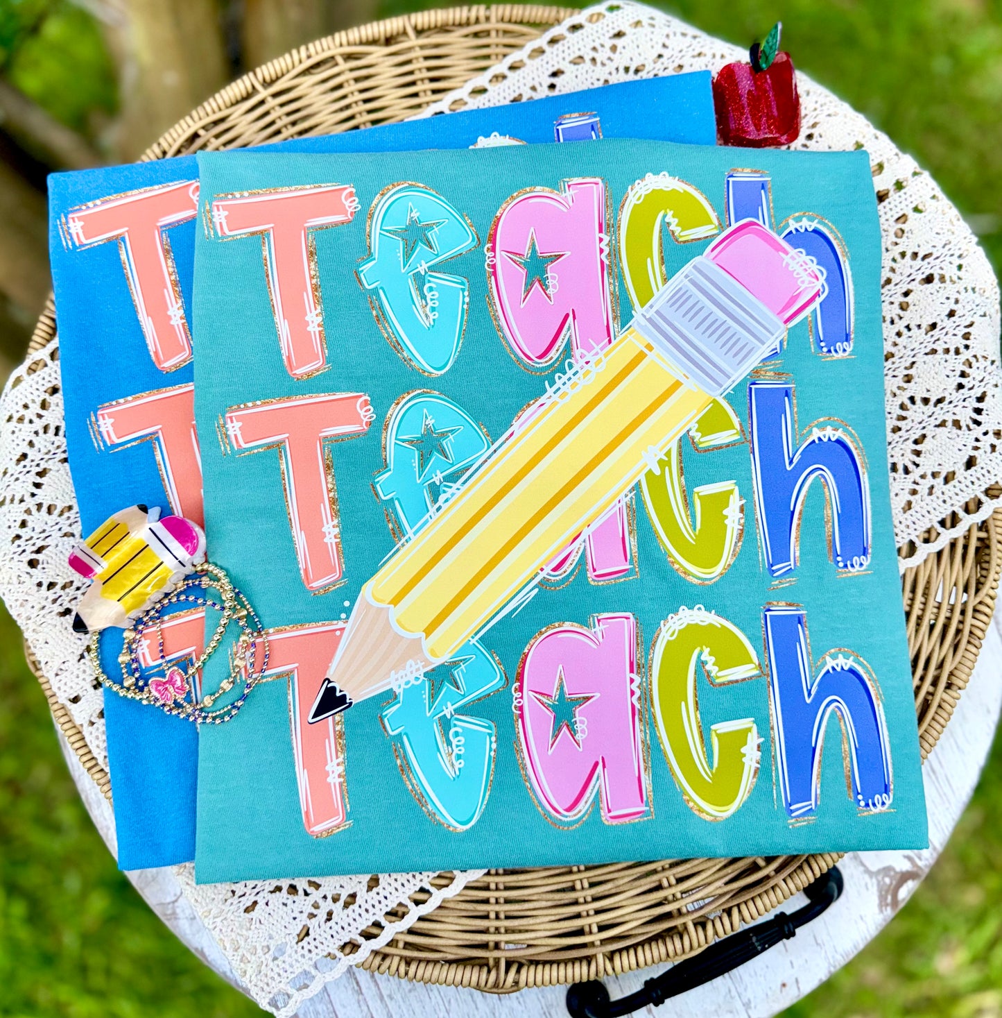 TEACH STACKED WITH PENCIL - DTF TRANSFER