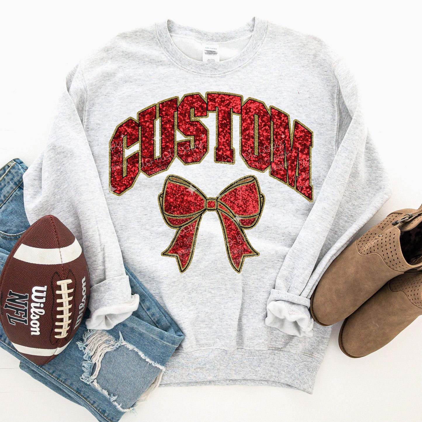 COLLEGIATE GLITTER - FAUX GLITTER - CUSTOM TRANSFER