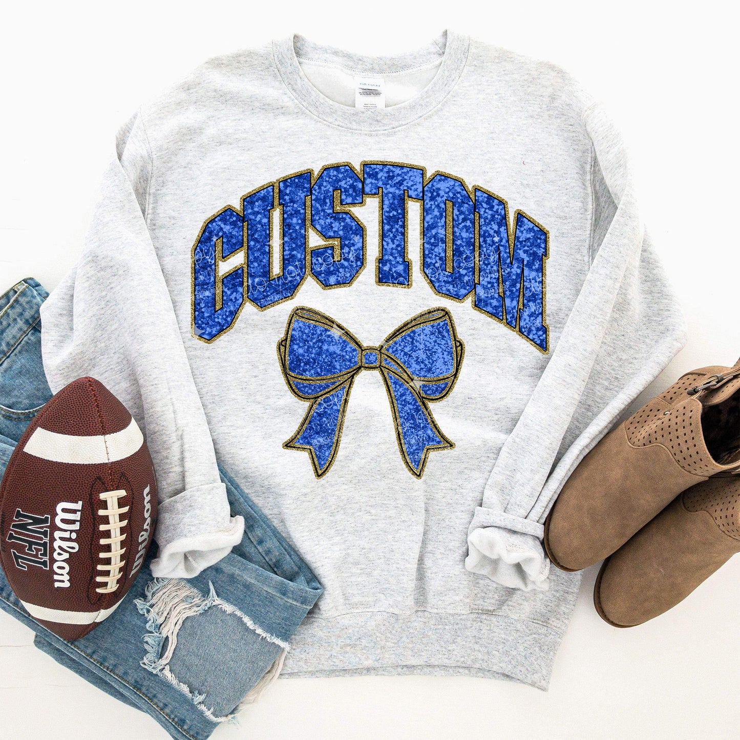 COLLEGIATE GLITTER - FAUX GLITTER - CUSTOM TRANSFER