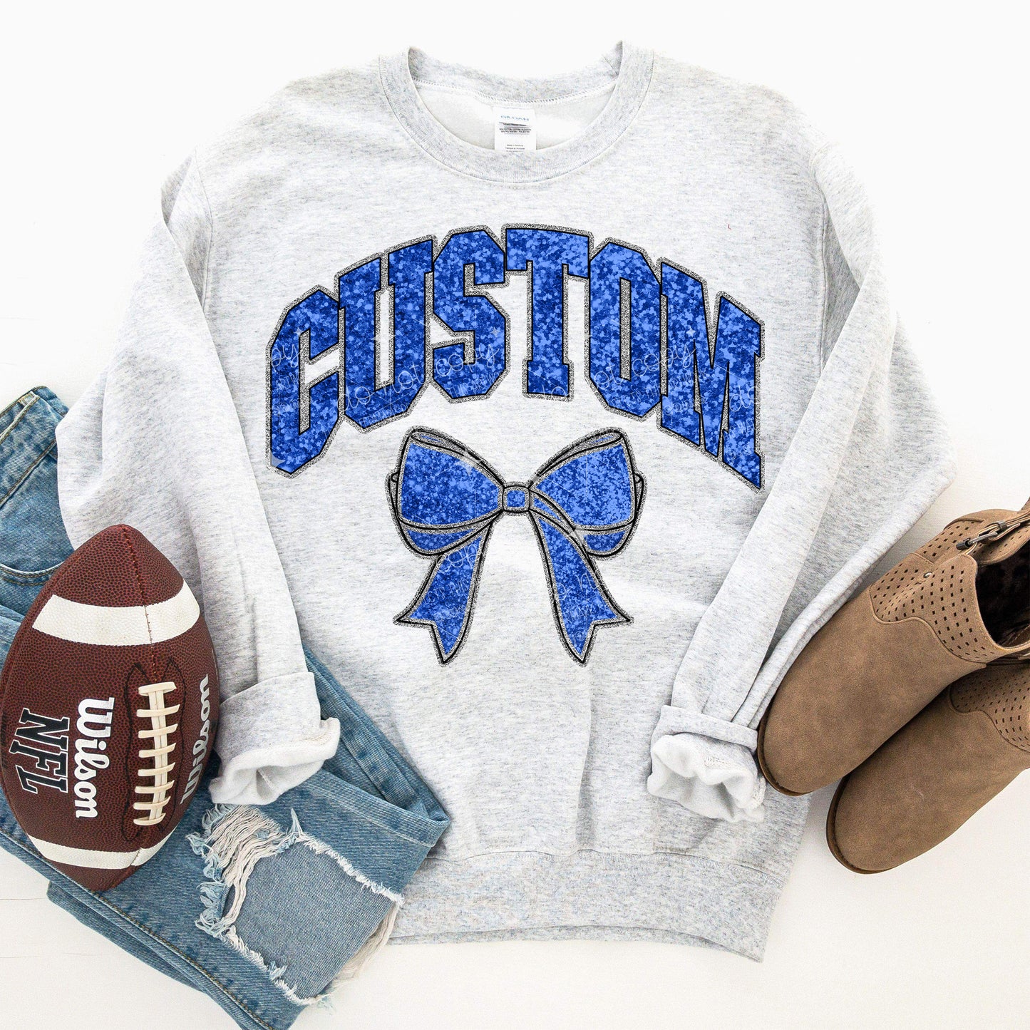 COLLEGIATE GLITTER - FAUX GLITTER - CUSTOM TRANSFER