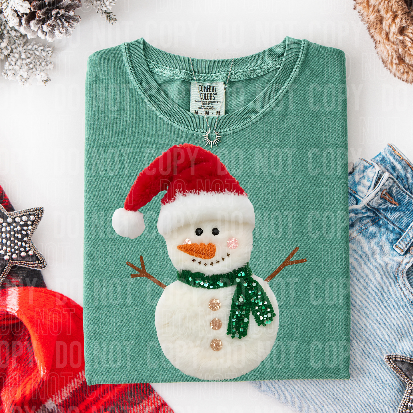 SNOWMAN FAUX FUR - DTF TRANSFER