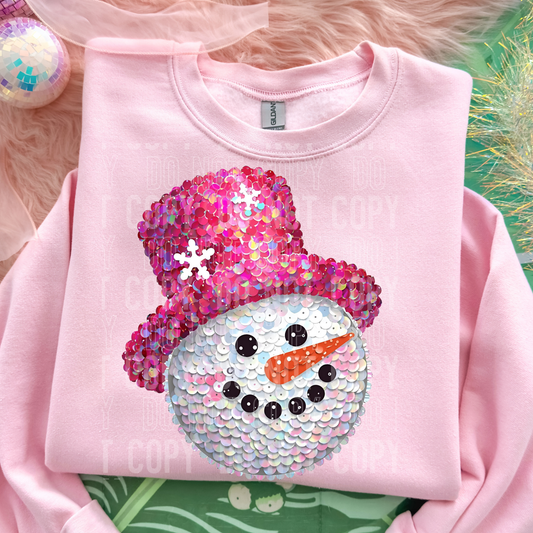 SNOWMAN SEQUINS - FAUX SEQUINS - DTF TRANSFER