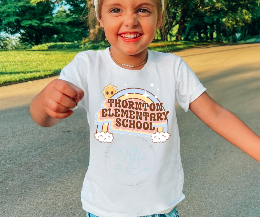 SCHOOL NAME RAINBOW - CUSTOM TRANSFER